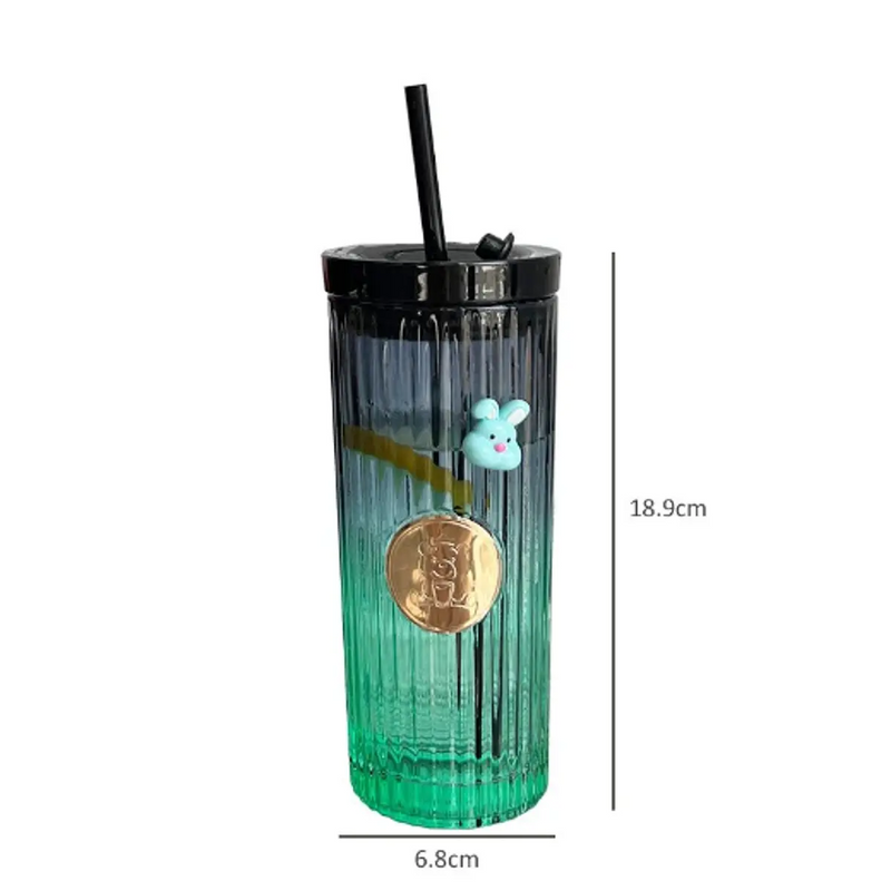 Vaso de vidrio + bombilla 470ML