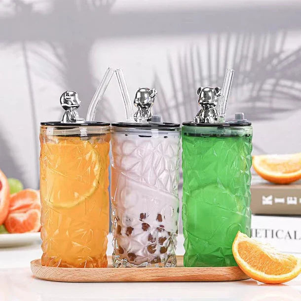 Vaso de vidrio jugos e infusiones