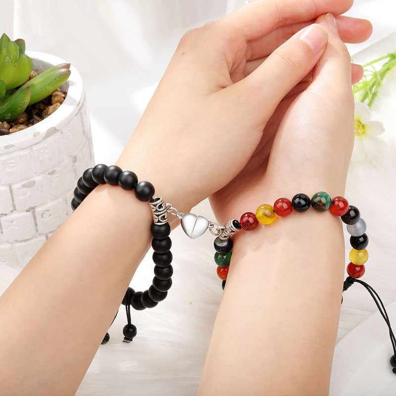 Pack Pulseras Para Parejas Con Imán Corazón Regalo San Valentín