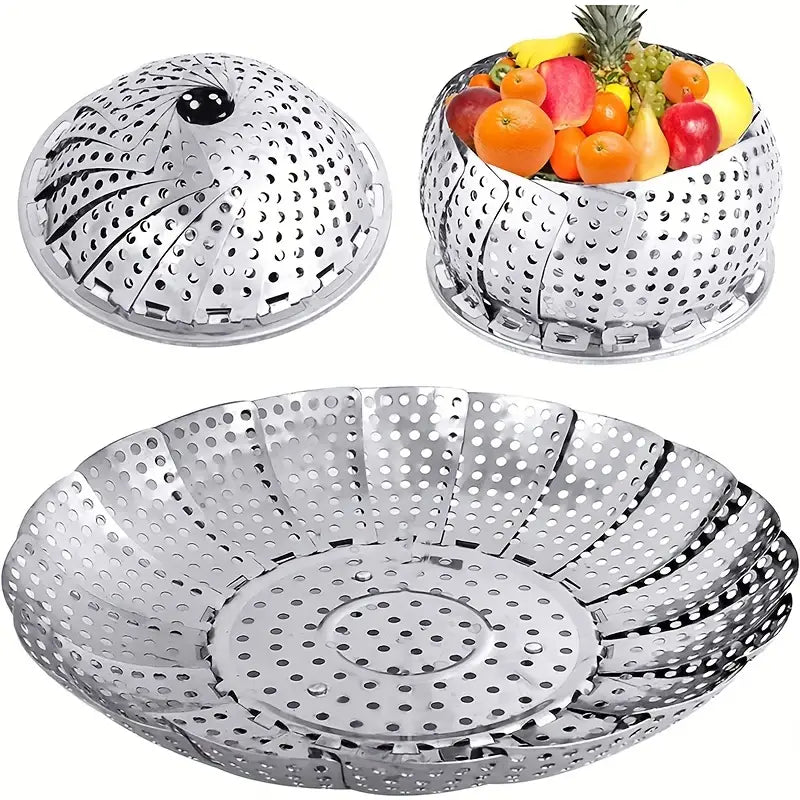 Vaporera Plegable Cocina Cesta Humeante